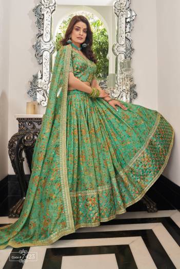 Dn 7423 By Zeel Designer Partywear Floral Lehenga Choli Collection